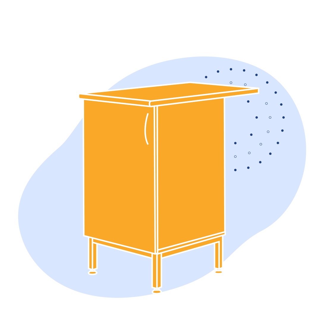 Тумба со столешницей 500/600 ТС ЛАБ ламинат 500х600х900 мм 31 кг