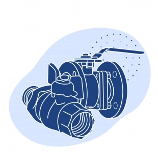 Титановый кран шаровой проходной без присоединительных фланцев ДУ 300 мм РУ 25 кгс/см2 ГОСТ 9702-87